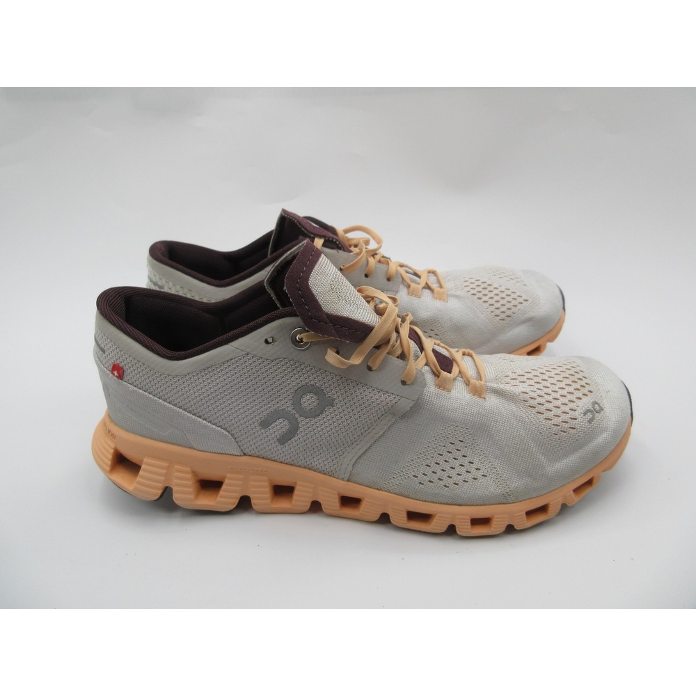 On Running Cloud Shoes Womens Size 9.5 Gray Peach Helion CloudTec Running